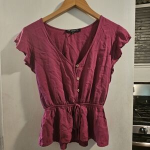 Pink short sleeve blouse